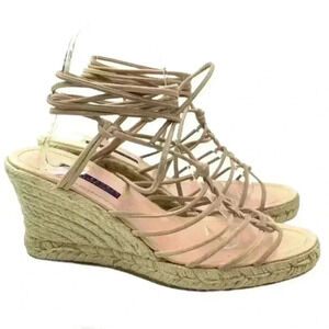 Ralph Lauren Purple Collection sandals 8.5 pink Italian leather Espadrilles